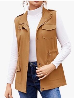 Women's Tan Utility Vest sz 3X